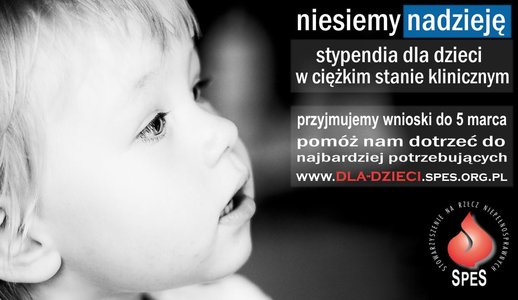 Zdjęcie do Stypendia dla rodzin z dziećmi w ciężkim stanie klinicznym